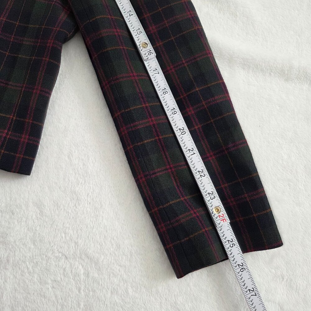 Vtg Wool Plaid Blazer Size 8P Velvet Trim Gold Button Old Money Heritage‎ Preppy - Picture 14 of 15